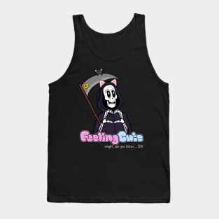 Grim Reaper and His Black Cat Feeling Cute Tank Top